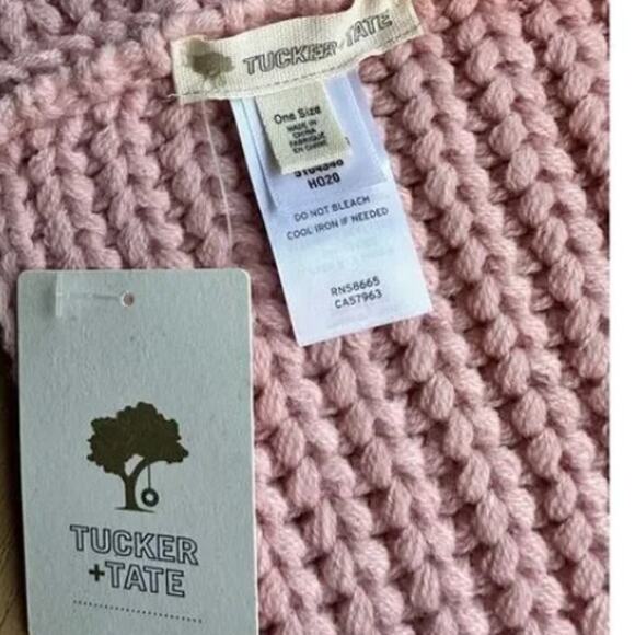 NWT Tucker+Tate Girl's Infinity Pink Metallic Silver Knit Scarf One Size - Picture 4 of 6